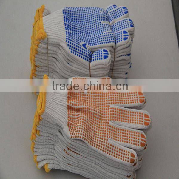 cheap orange pvc dotted labor anti-skid gloves