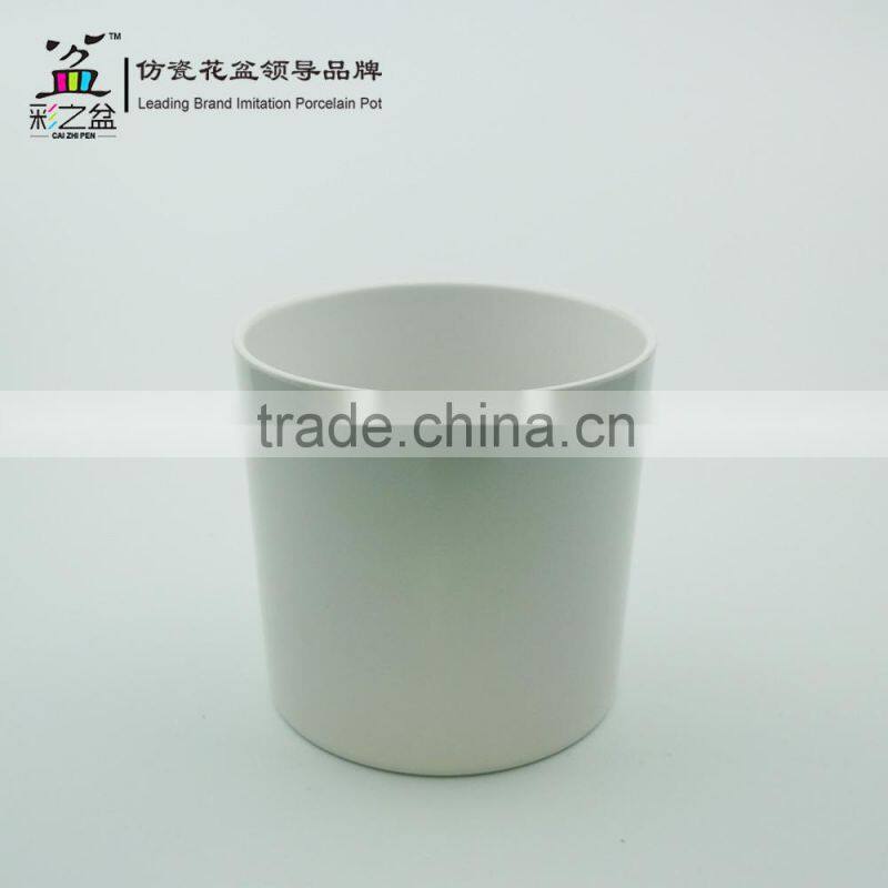 classical design plastic flower pot Straight barrel round melamine flower pot 1424