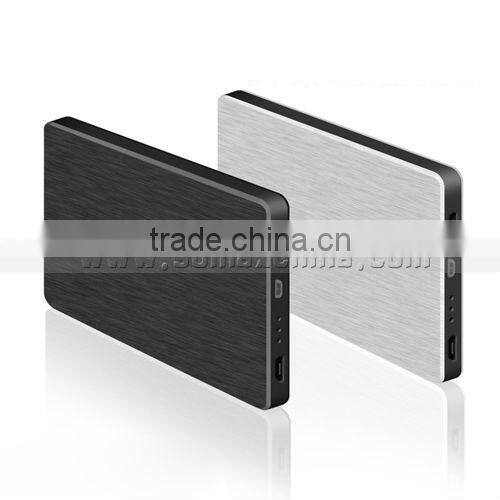 Ultra-thin aluminum alloy 2000mah portable power source with USB flash disk