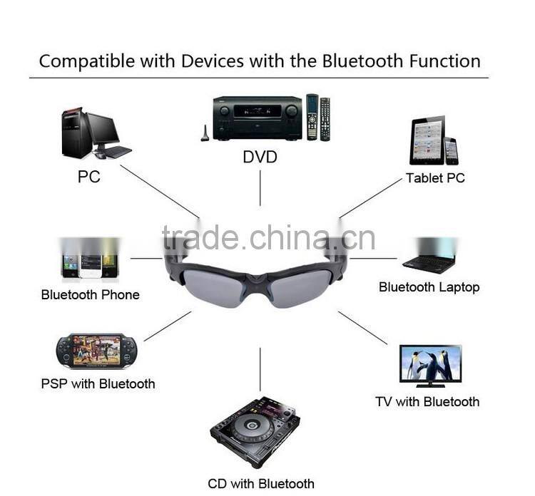 Wireless Flip-up Bluetooth Sunglasses Headset Stereo MP3 Music Glasses Earphone Headphone for Phone Hands-free / Tablet PC