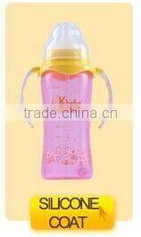Wholesale colorful design BPA free glass feeding baby bottle