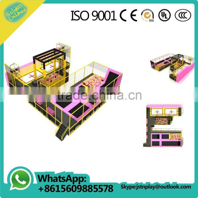 Large Indoor Trampoline with foam pit and dodge ball, professional gymnastic commercial trampoline for sale