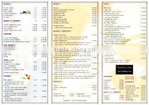 Fashionable Customed PVC Menu Book ,Menu Cover for Saloon Bar