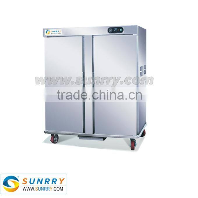 New style electric restaurant food warmer cart with two doors for sale