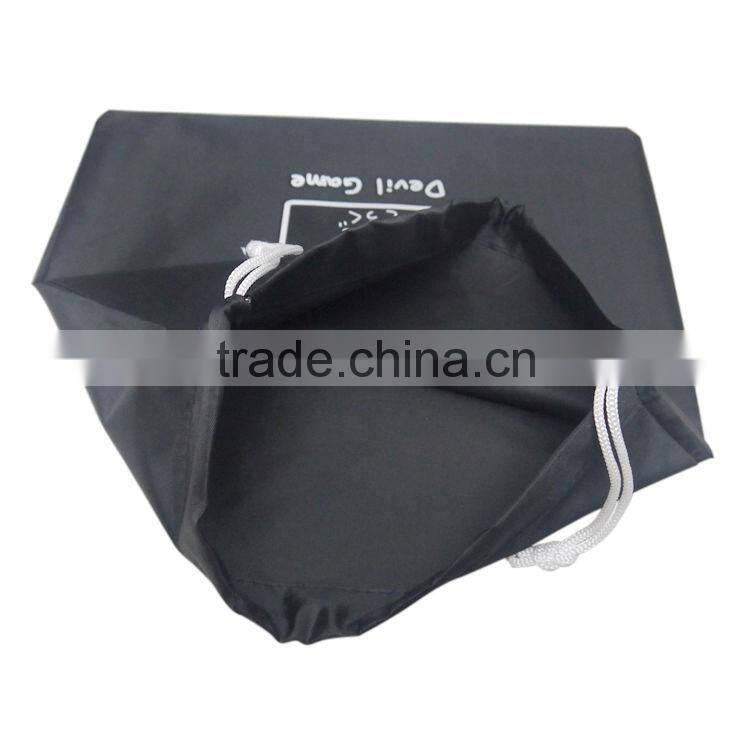 Online shopping cute cartoon gifts bag,black polyester clothes holding bag,light tote pouch