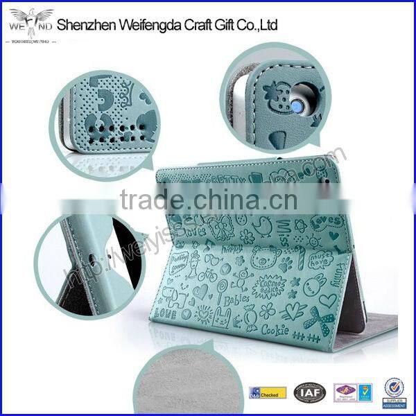 Fashion lovely high quality light blue leather case for ipad mini
