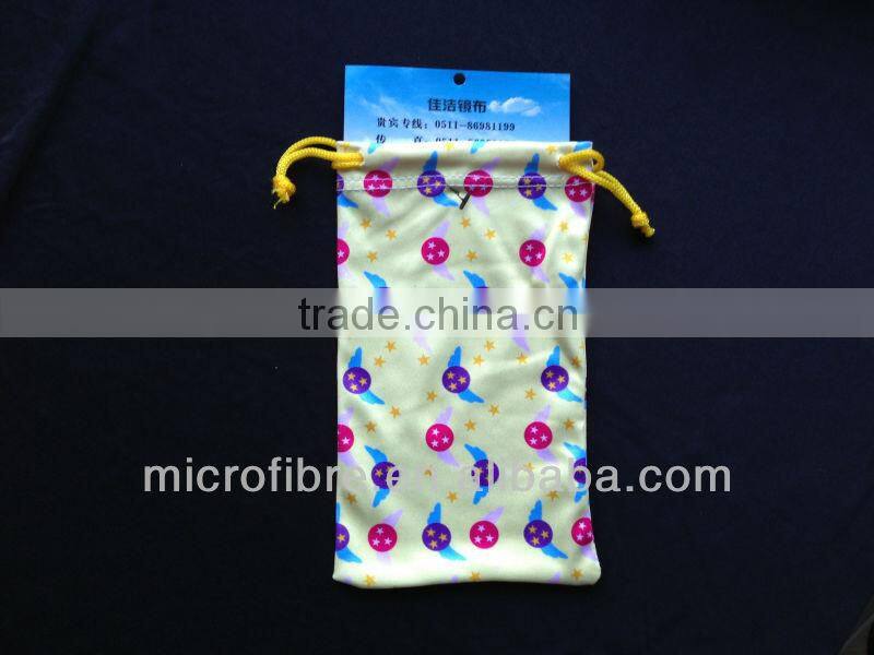 9*18 cm Microfiber Drawstring Sunglasses Pouch