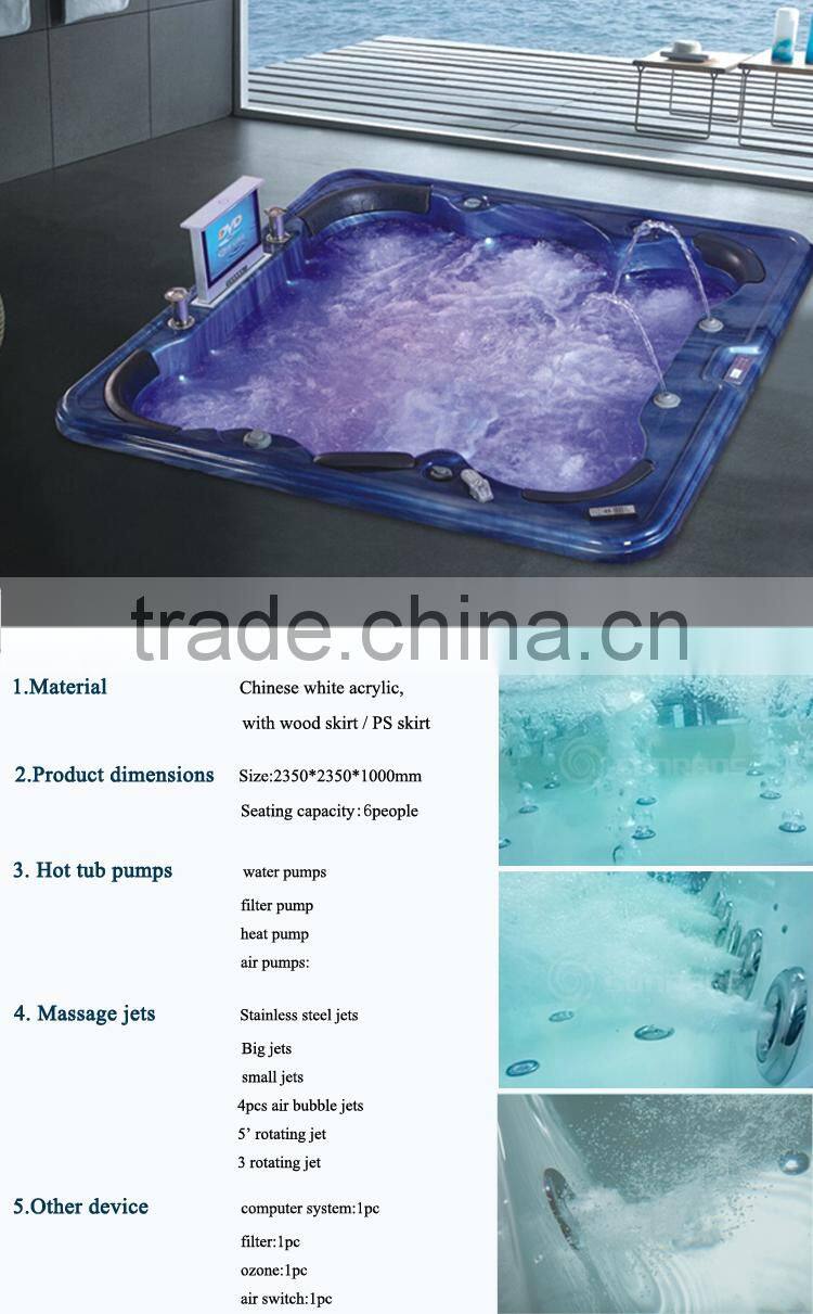SAP-016A perfect tv sex hot tub with tv/pop-up tv outdoor spa/whirlpool spa