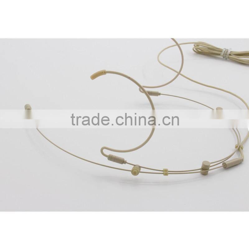 Adjustable skin color headset microphone for wireless microphone system with AKG, Shure and Sennhei. connectors into box
