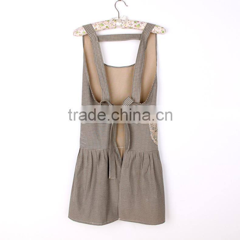 2015 hot sale women kitchen apron sets cooking aprons with sleeves turban