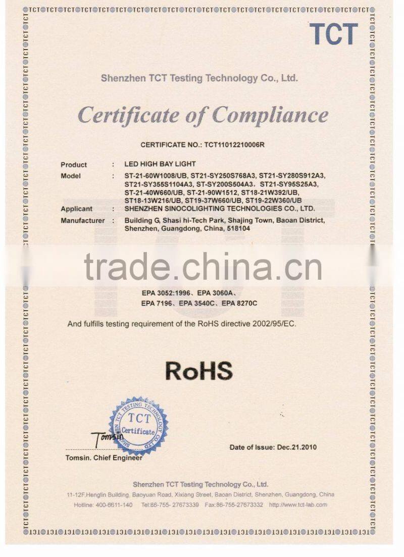 2016 best selling industrial led high bay light led high bay light 100w ip65 led high bay light