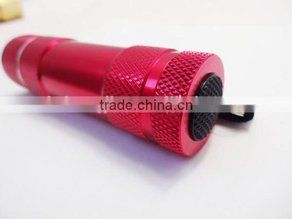 9 led flashlight torch aluminum flashlight, color changing led torch emergency flashlight, multi color led flashlight tri color