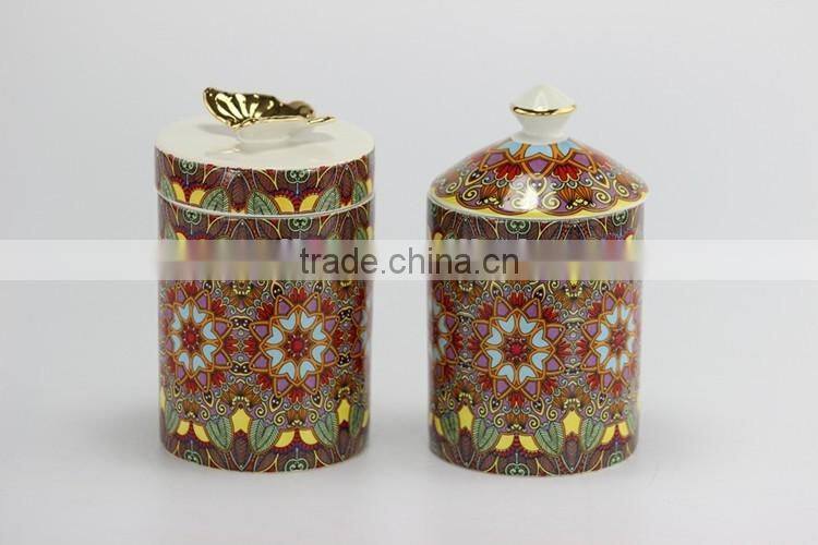 Luxury scented soy wax candle in ceramc jar