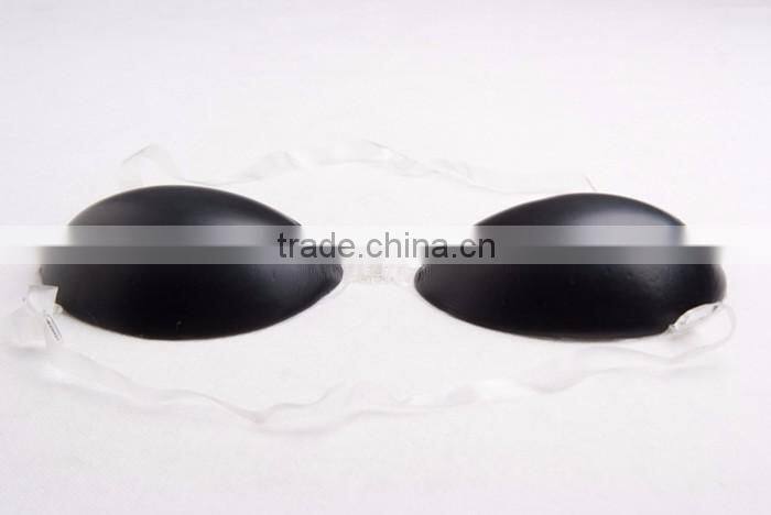 OEM Customized Low Price Adhesive Silicone Black Bra Cup With Strap