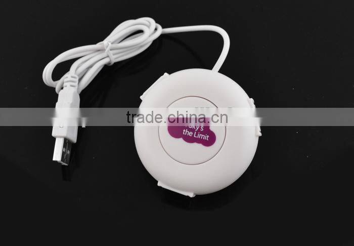 computer round 3 port LED usb hub with webkey/weblink function