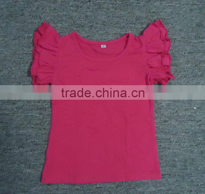 2015 hot sale kids double ruffled tank tops high quality girls ruffle shirts wholesale baby ruffle top