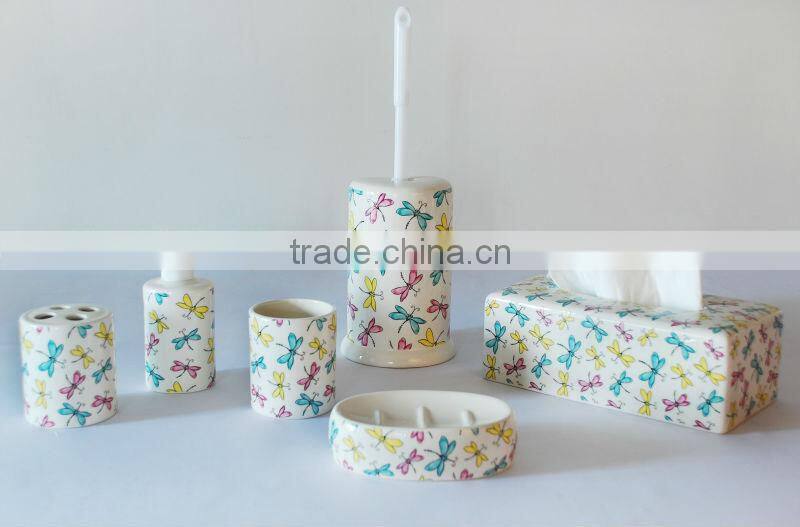 Colorful Gift pack match bathroom accessories set, shower curtain/bath rugs mat/bath accessories set for girls