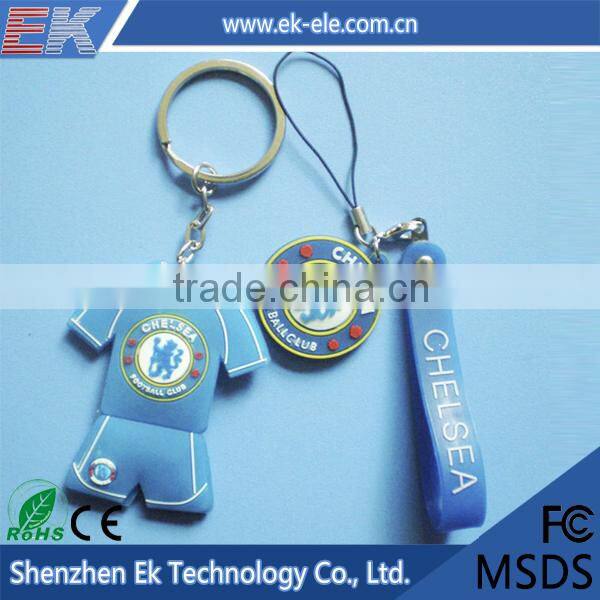 High quality cheap custom rubber keychain