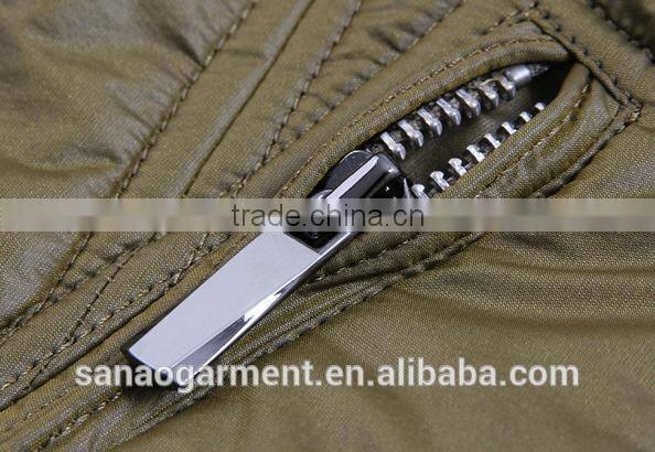 2015 casual men's knitted collar slim fit cotton-padded jacket