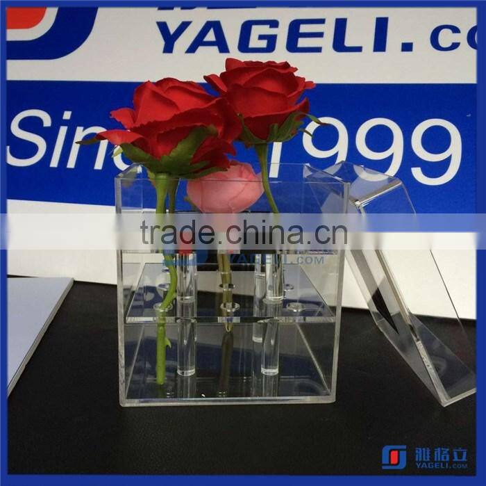 2016 New Design Customized Acrylic Box for Roses Acrylic Flower Box