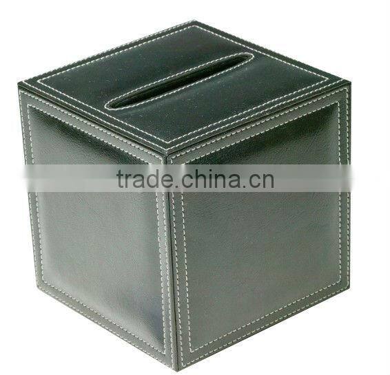 Custom Size Leather coated Tissue Box For Hotel