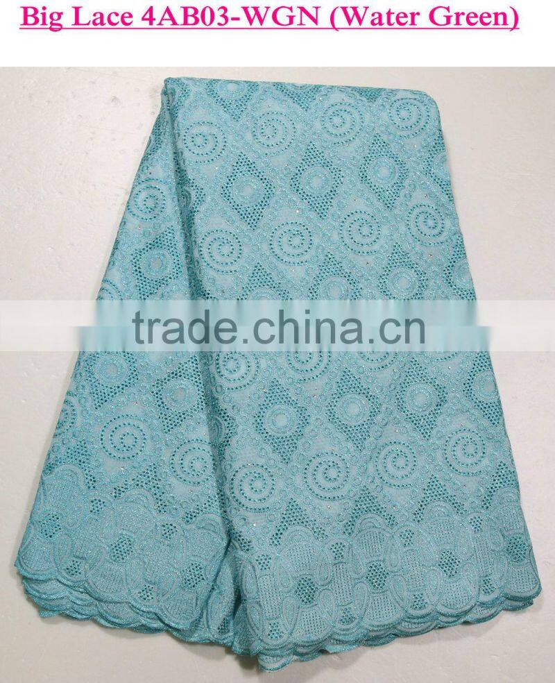 Plain African Lace Embroidery Fabric cotton /polyester guipure lace fabric for wedding dress