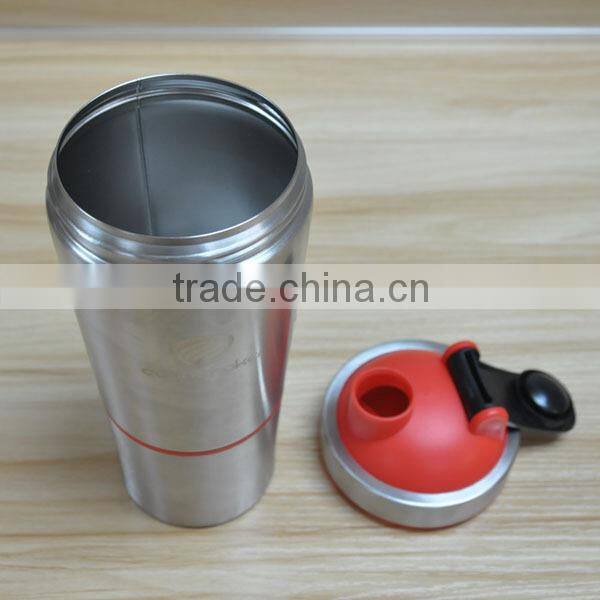 Custom Design Steel Protein Shaker,700+200ML Stainless Steel Protein Shaker Cup