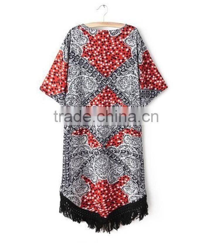 Elegant Design Customaize Polyester Chiffon With fringes Kaftan Designs in Pakistan