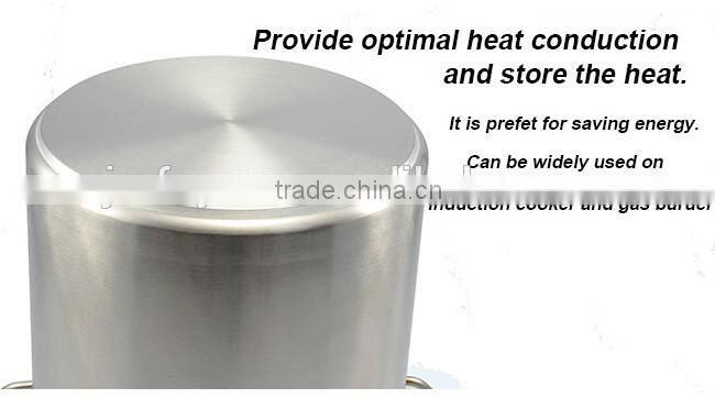 Large Stainless Steel Soup Stock Pots with Composite Bottom Suitable for All Induction Hotel Restaurant Fast Food Equiment
