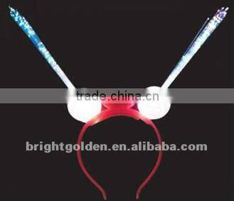 Rainbow led flashing fiber optic head bopper