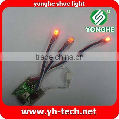 Seven color flashing shoe light for shoes decoration