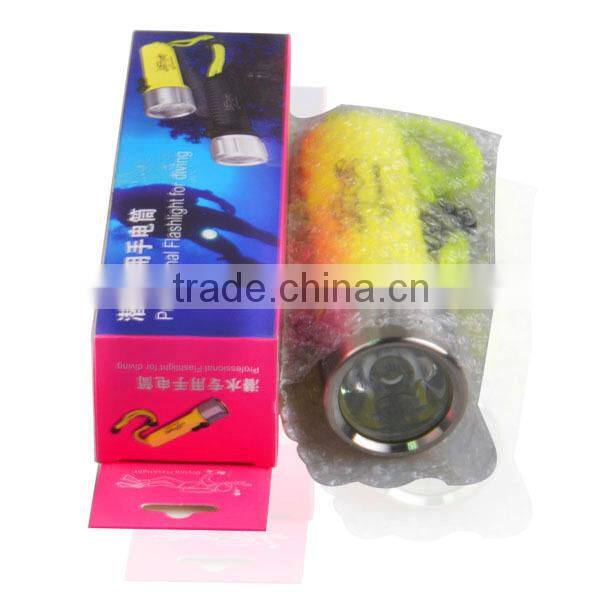 Stainless steel head IP68 Waterproof CREE Q5 LED diving torch