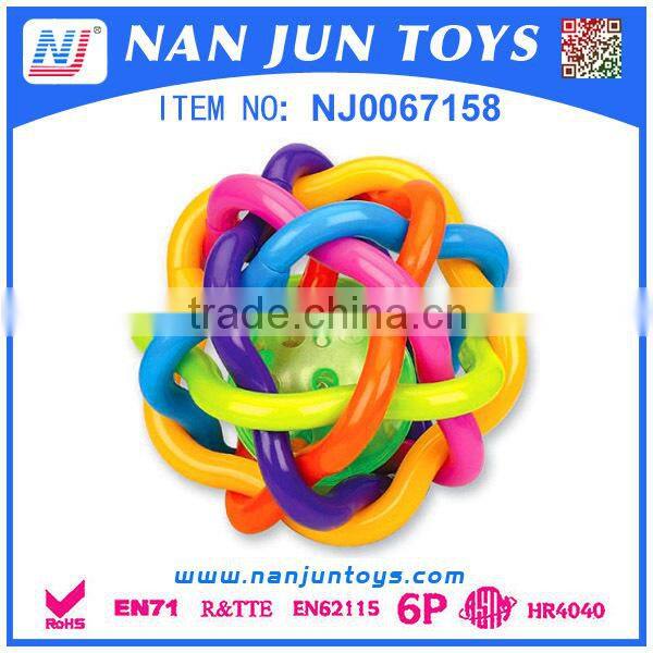 Rainbow colorful plastic silicone baby toy soft rainbow ball