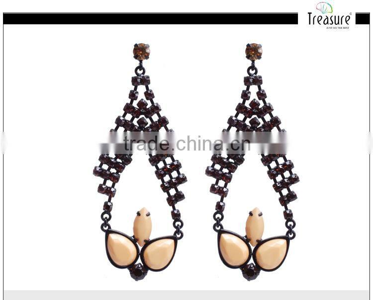 gemstone jewelry ga color resin flower dangle diamond earrings jewelry 2015