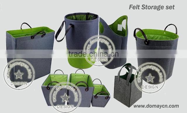 Classical design Felt storage bag / Felt shopping basket with handles