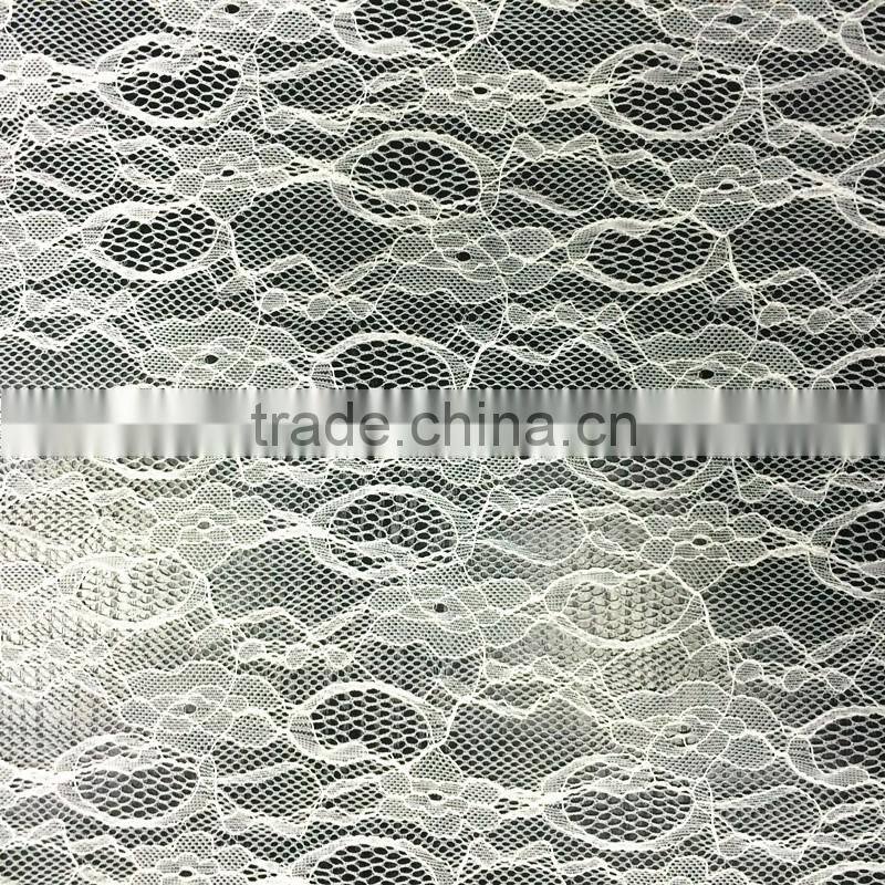 white tulle nylon spandex lace fabric