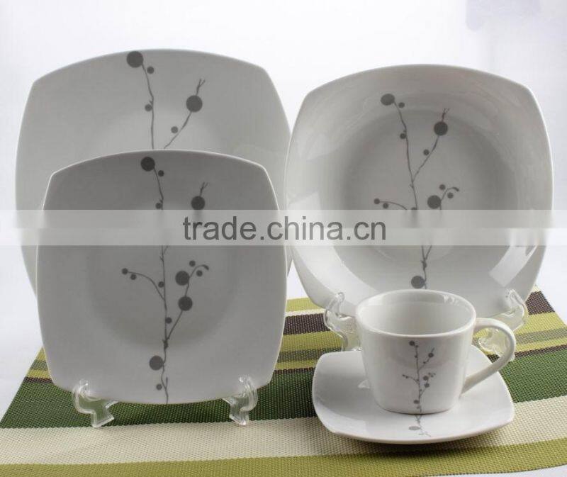 Wholesale 20 pcs ceramic square dinner set/Fine porcelain dinner set /tableware /dinnerware set/cutlery set/flatware