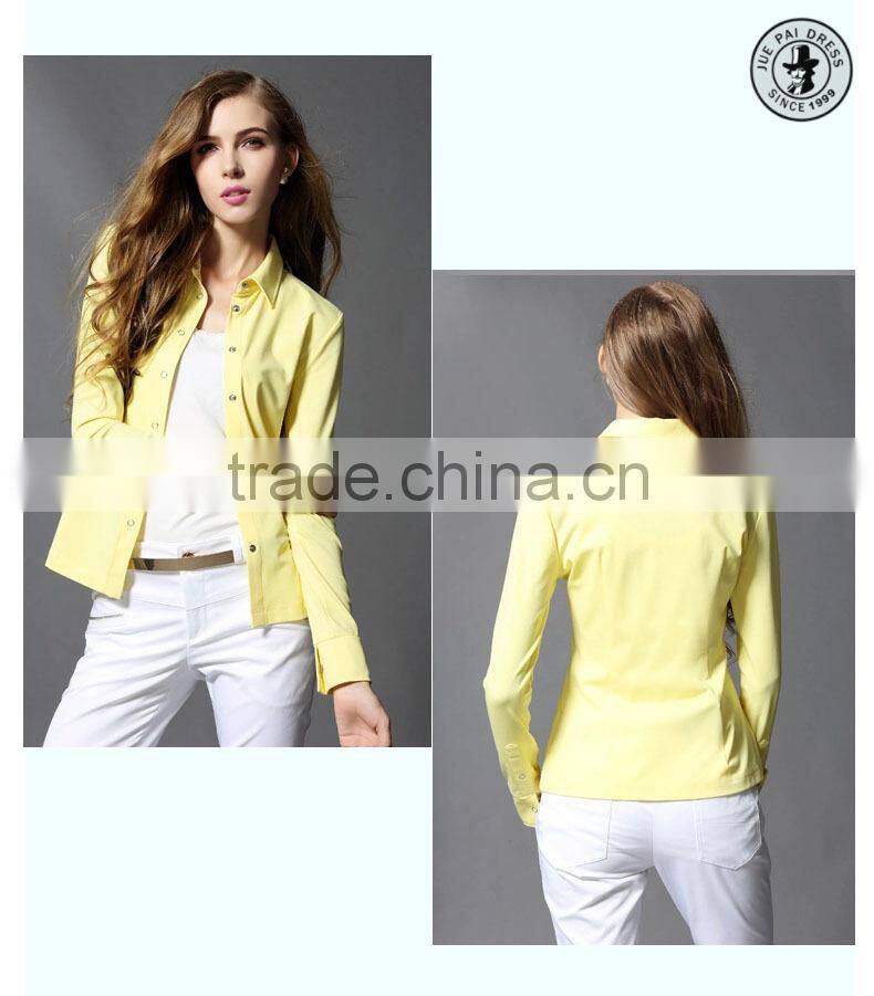 Invisible Buttons Hot Girl Office Shirt For Brazil Female