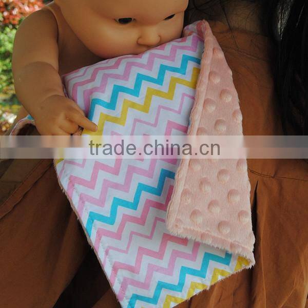 USA Fashion All Babies Love Security Cuddle Soft Chevron Pattern Lt Pink Cotton Burp Cloth