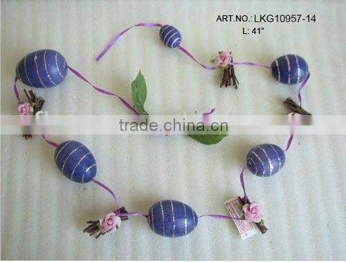 Hot Sale Artificial Polyster 41" Flower& Egg Garland For Christmas And Home Decoration