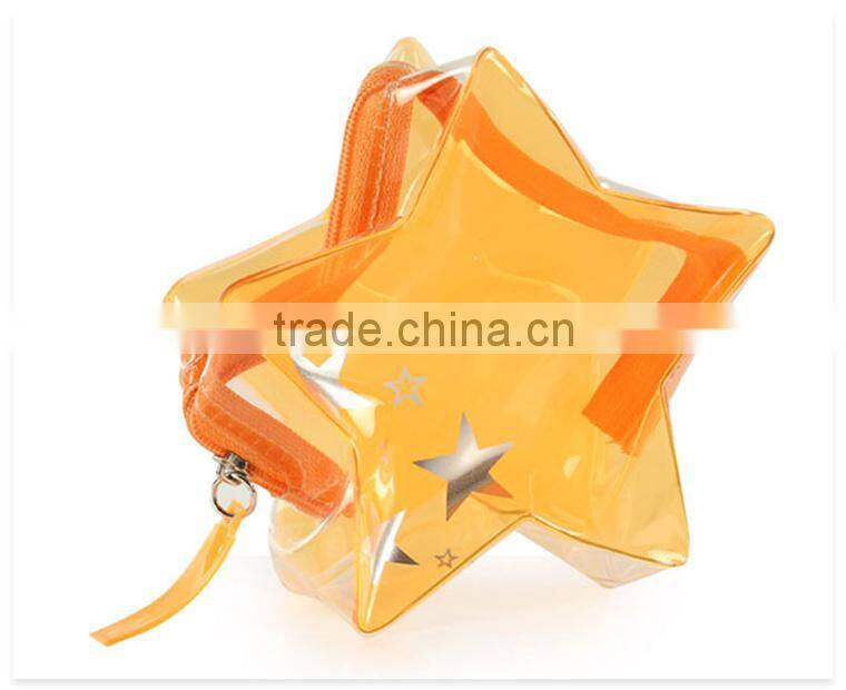 Clear PVC Cosmetic Star Wallet Bag