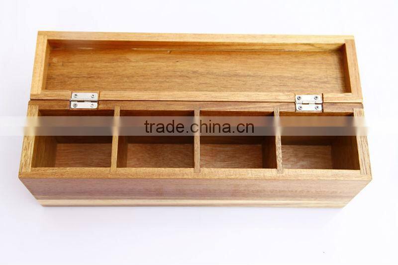 Chinese wholesale decorative acacia wooden storage box with hinge