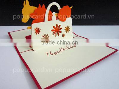Pigeon's nest 3d pop up greeting card