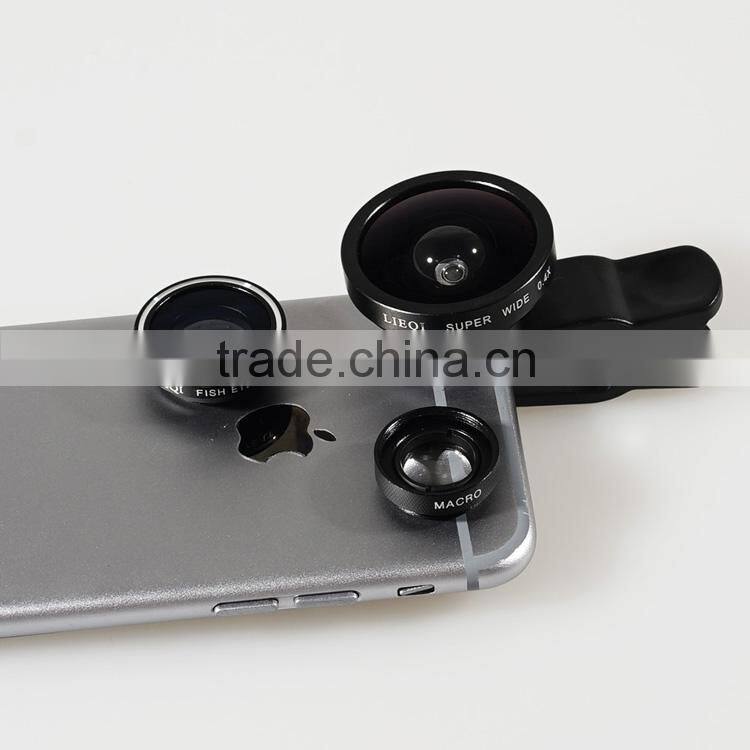Multifunction wide angle macro fisheye lens external camera for android mobile phone universal clip phone camera lens