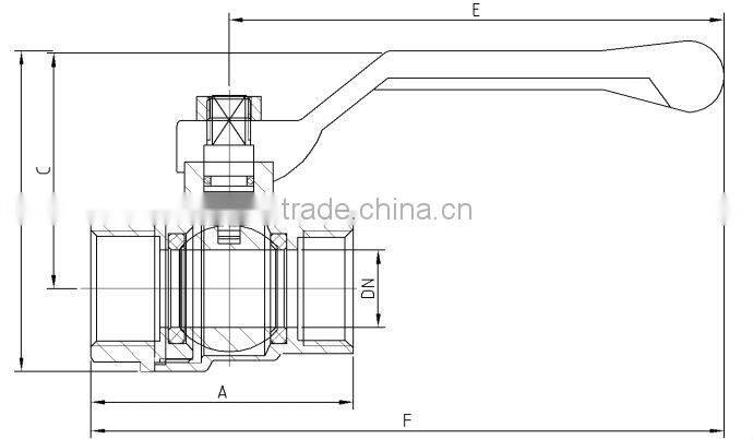 C.P. Full-flow Brass ball valve M.F.with Lever Handle