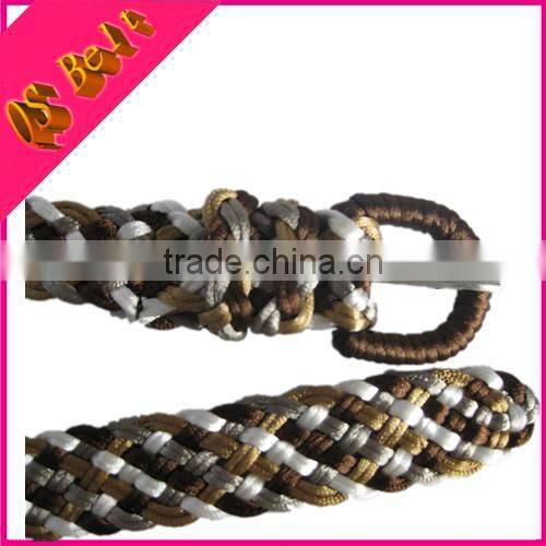 handmade woman acrylic rope knitted belt