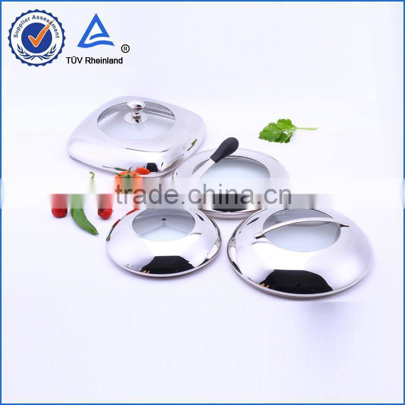 T- type glass lid with one steam hole and knob hole