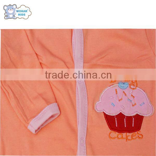 Wholesale promotion 3pcs cotton snap-up sleep suit