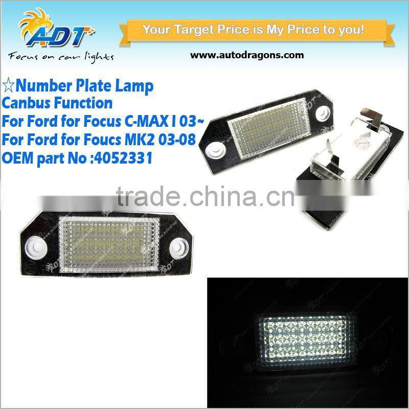 High quality car rear license plate light For f-ord for f-ocus C-MAX I 03~ MK2 03-08