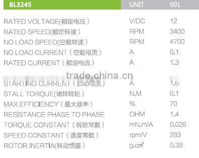 BL3245 70% high efficiency garden dc motor